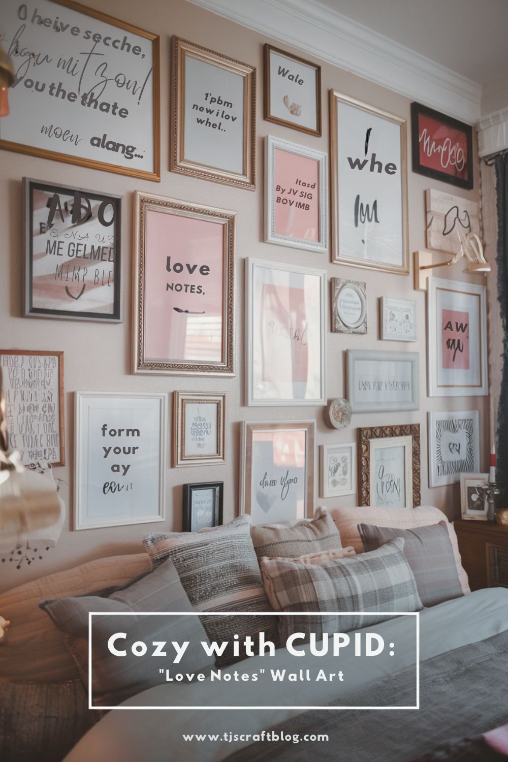 Cozy Up with Cupid_ Love Notes Wall Art Create a heartwarming display of affection with this "Love Notes" wall art. Frame love quotes, song lyrics, or your own handwritten messages to add a personal and sentimental touch to your décor.