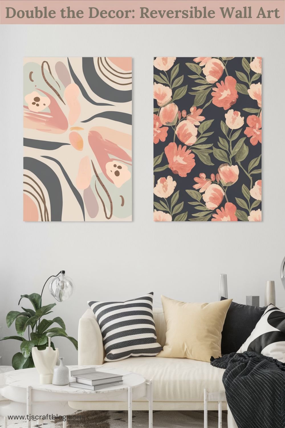Why settle for one piece of wall art when you can have two? This project allows you to create a reversible wall hanging, giving you the flexibility to switch up your decor whenever you like.