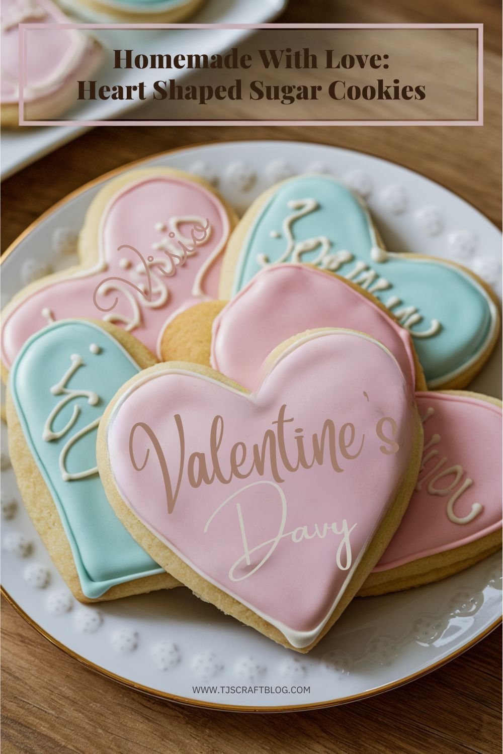 Heart Shaped Sugar Cookies Classic sugar cookies cut into heart shapes and decorated with royal icing are a timeless Valentine's Day treat. Personalizing them with names or messages makes them extra special.