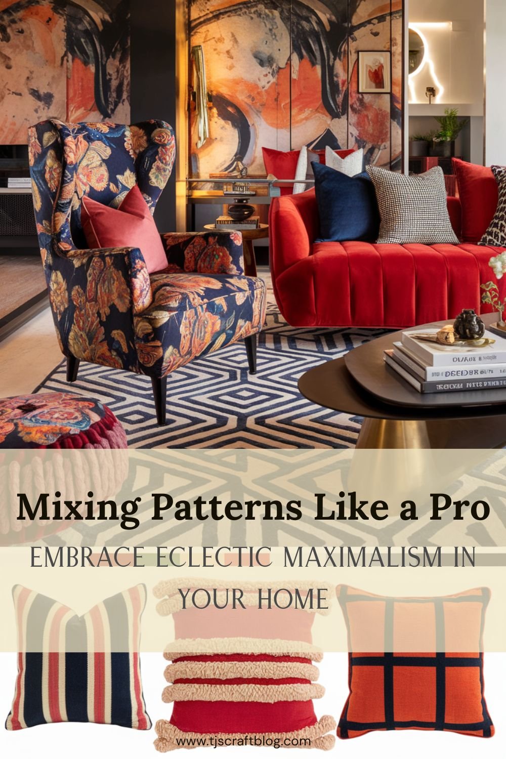 Mixing Patterns Like a Pro Living Room 2 Eclectic maximalism is an interior design style that embraces boldness and diversity. It encourages the combination of various patterns, colors, and textures to create a lively and personalized space.
