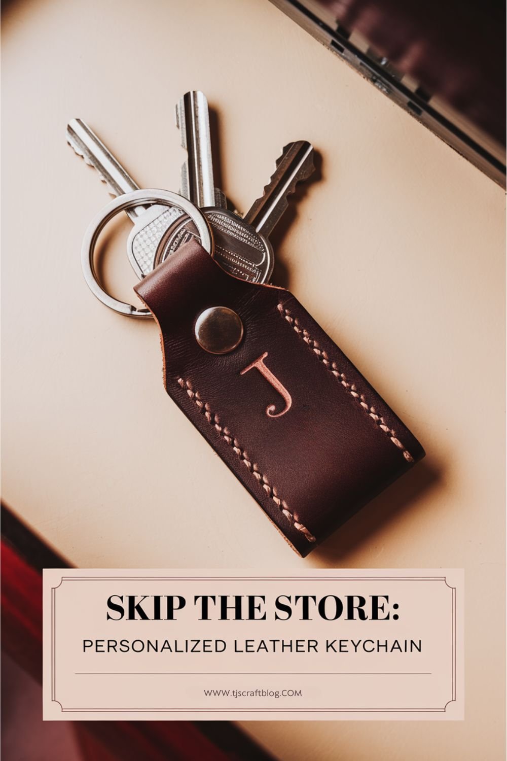 A classic leather keychain gets a personal upgrade with his initials neatly stamped in a vintage-style font. It's a simple yet stylish gift that he can carry with him every day.